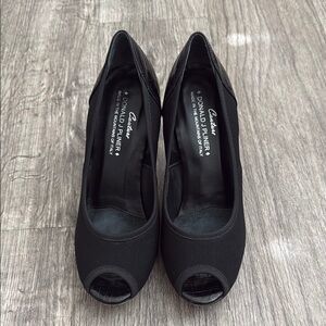 Donald J. Pliner Black Peep Toe Heels